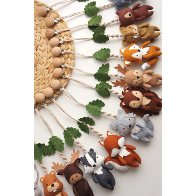 Woodland stroller toy, Stroller hanging toy, Baby rattle