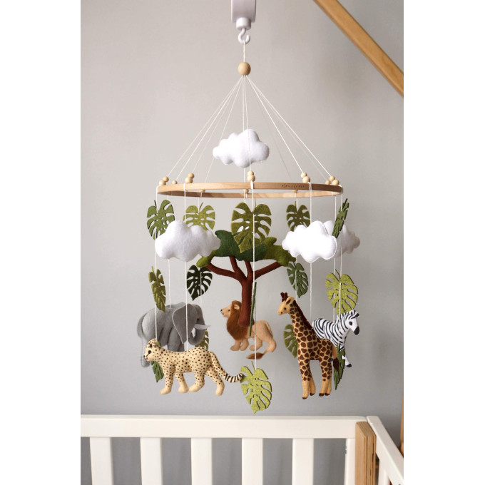 Safari crib mobile, Safari nursery mobile