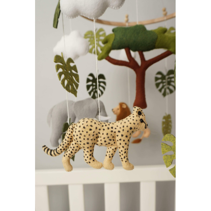 Safari baby mobile, safari nursery decor, baby crib mobile