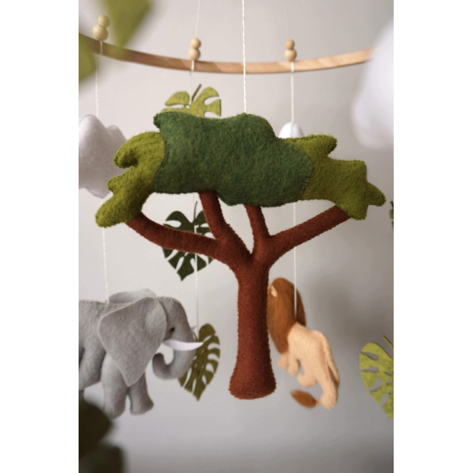 Safari crib mobile, Safari nursery mobile