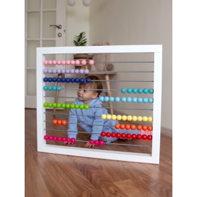 Wooden Wall Abacus, Counting Montessori Toys