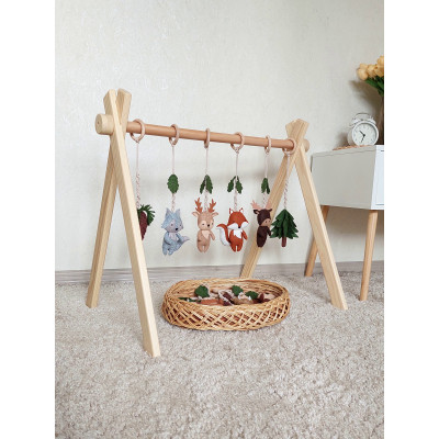 Pine wood baby gym frame, Baby play gym, Baby activity center