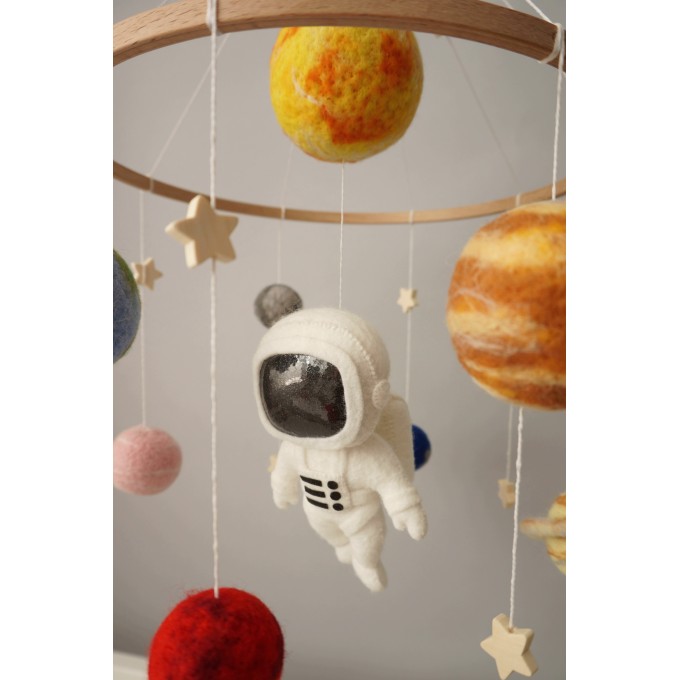 Solar system baby mobile, Space nursery mobile