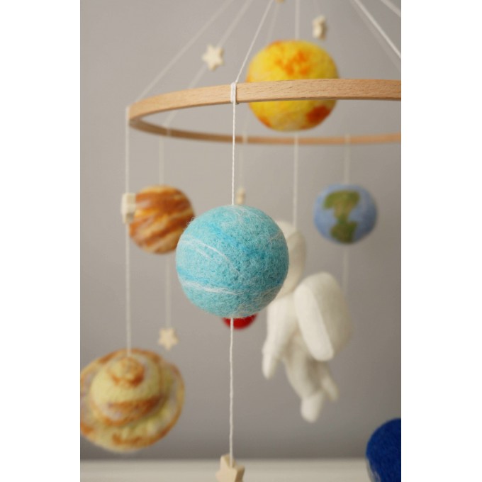 Solar system baby mobile, Space nursery mobile