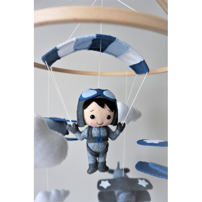 Baby boy mobile, Airplanes nursery mobile