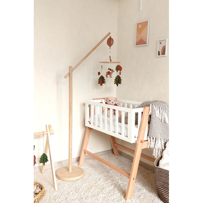 Floor baby mobile stand, Wooden baby mobile holder