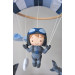 Parachutist boy mobile, Jet planes crib mobile