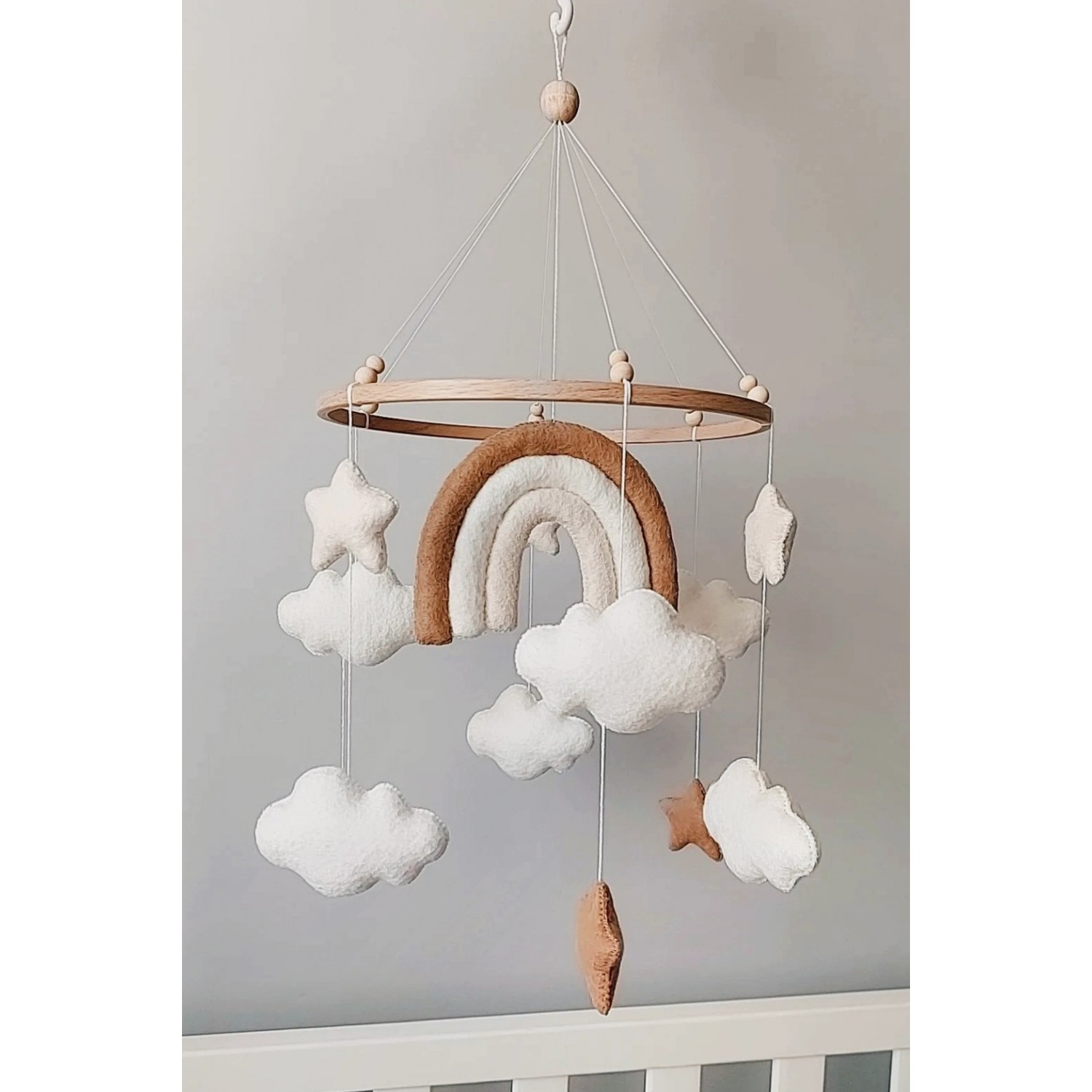 Musical Mobile, Little Nomad - beige light solid with design, Nursery