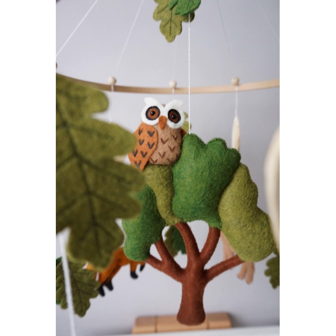 Woodland animals nursery mobile, Woodland nursery