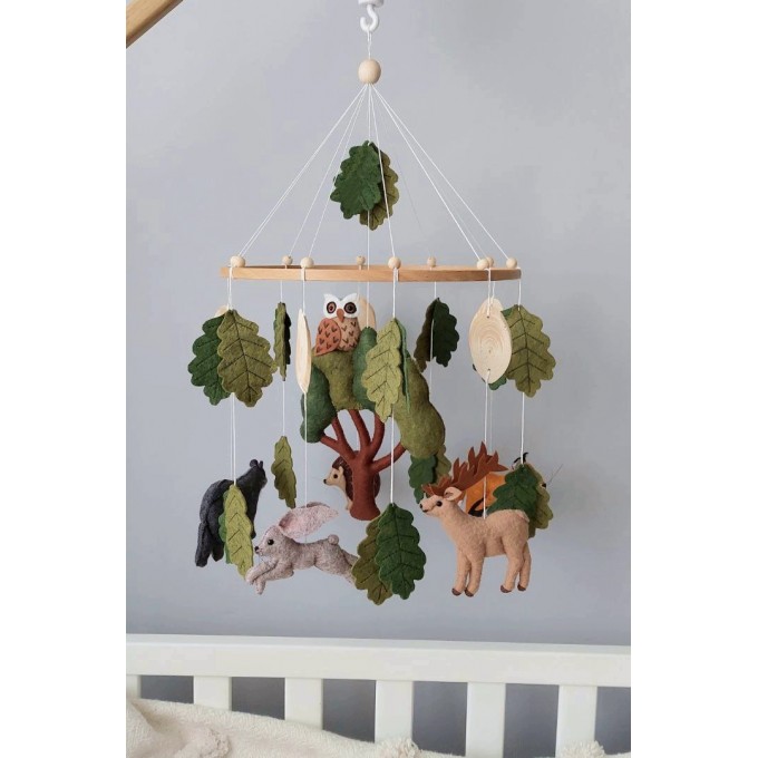 Woodland animals nursery mobile, Woodland nursery